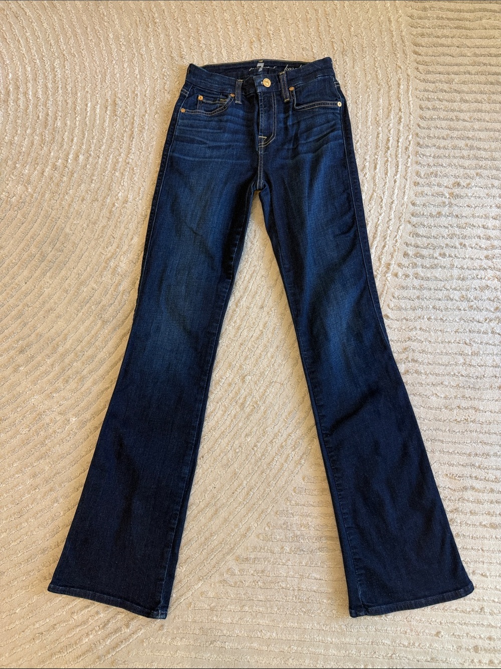 7 For All Mankind Dark Blue Flared Jeans